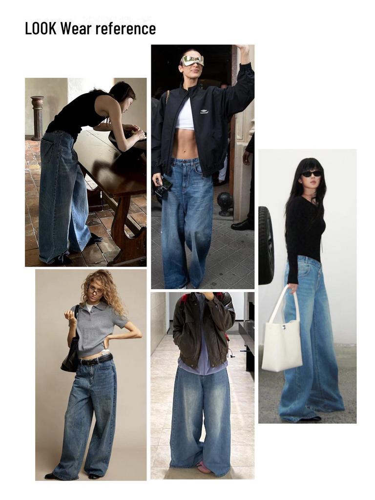 Louvre Jarné Retro Široké Džínsy: Štýlové, Úzke, Ležérne nohavice pre ženy