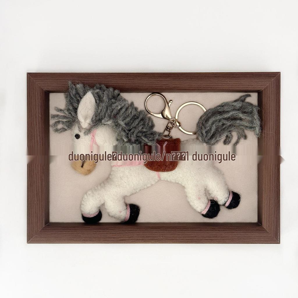 Nepal Handmade Wool Felt Lucky Pony Ornament Keychain Charm