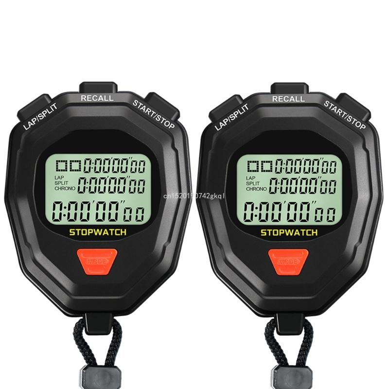 Large Display Timer Digital Stopwatch Timer with Lanyard Outdoor Sports Training Timer Chronograph Stop WatchTachometers 3