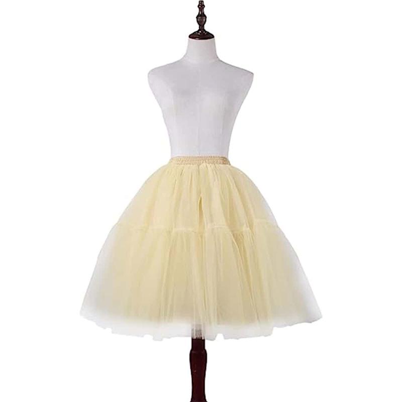 Gelber superflauschiger Tutu-Rock im Prinzessinnenstil – weicher weißer Mesh-Polyester-Gaze-Rock