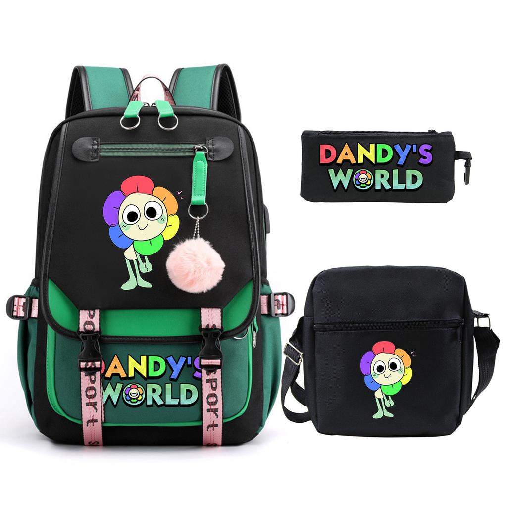 Dandy's World School Trend Children's Backpack Set Large Capacity Primary and Secondary School Student Leisure Bag