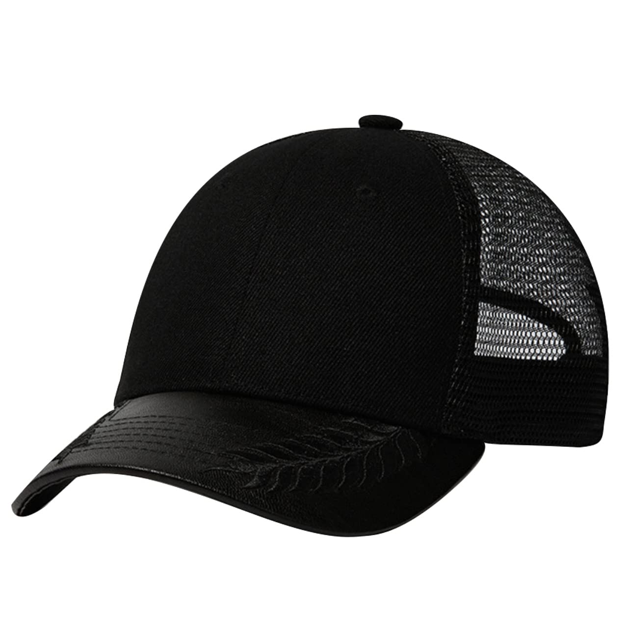 

Plain Mesh Cap Hat Running Outdoor Women Men CA719 [White Fang] (Black) чёрный