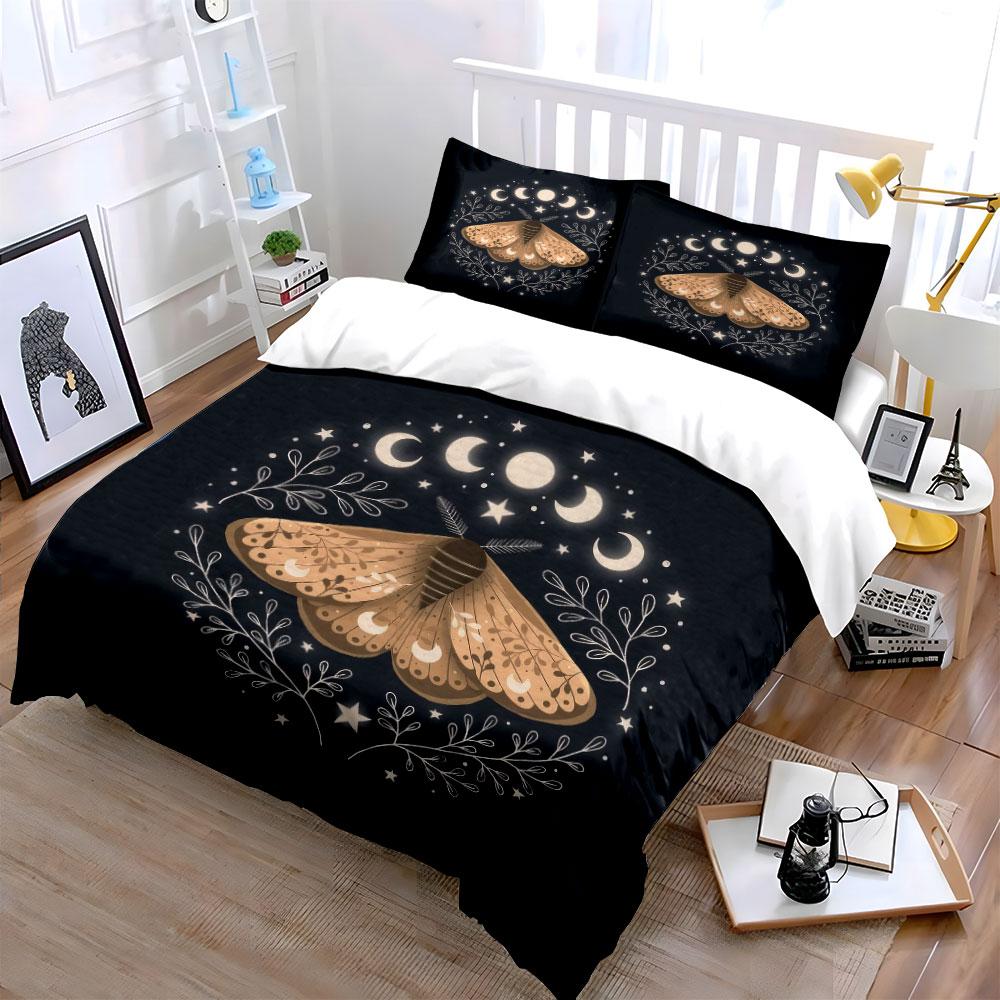 Boho Motte Lunar Wohnkultur Mehrere Größen Kinder- Und Schlafzimmer Für Erwachsene Exquisites 3-teiliges Bettwäsche-Set, Geschenk
