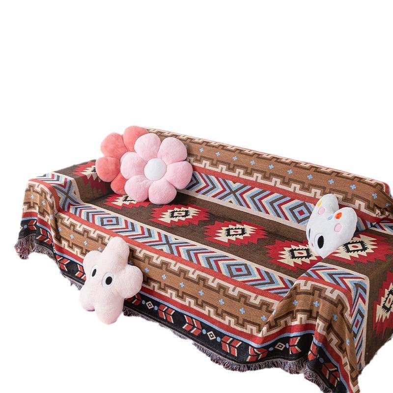 Bohemian Sofa Blanket Blanket Line Blanket Camping Blanket Outdoor Picnic Blanket Nap Blanket Leisure Blanket Cover