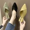 Single Shoes Pointed Summer New Bag Head Half Slippers Women's Fashion Outside Fitting Shoes Versatile Low Heel Internet Celebrity Cool Slippers