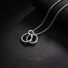 Men's Hip-hop Double Ring Trendy Men's and Women's Simple Accessories Necklace Pendant