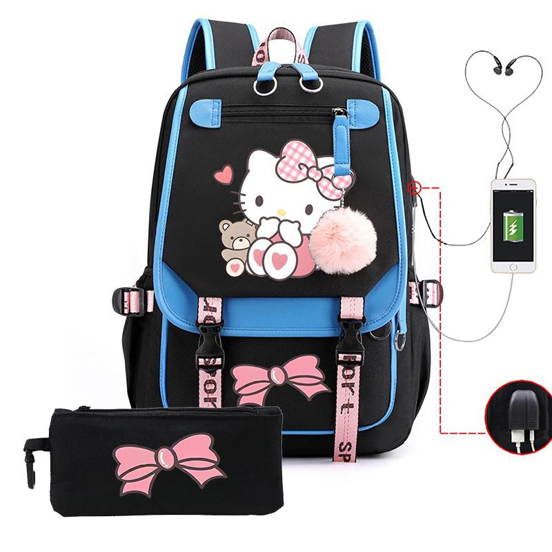 Cute Cartoon Printed Backpack Female Japanese Sweet Small Fresh Primary And Secondary School Student Schoolbag