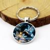 Modern Hummingbird Blossom Alloy Keyring With Glass Finish For Promotional Gifts And Party Favor Use