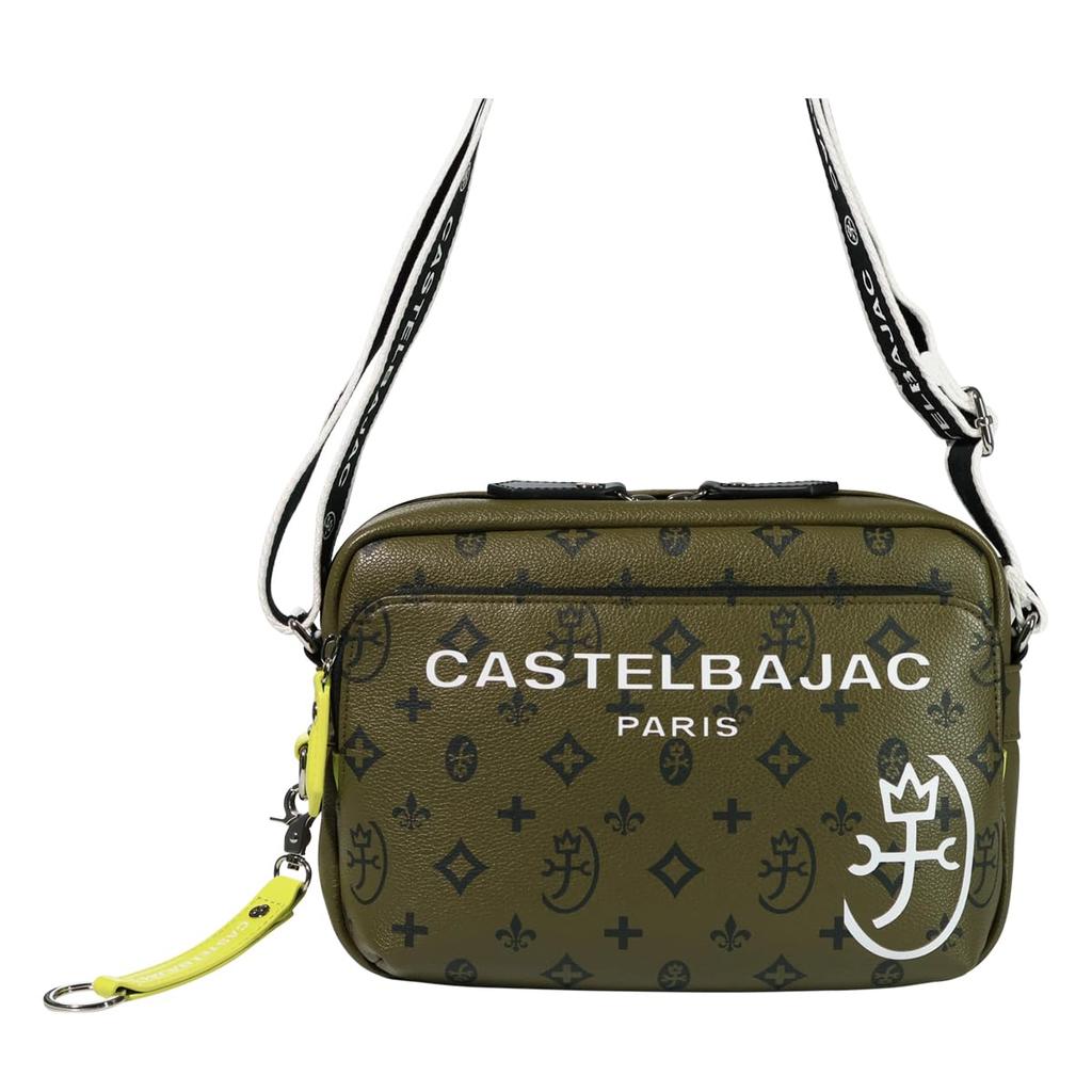 CASTELBAJAC Sasha Print Schultertasche mit Riemen und Schlüssel 048122 Herren All-Over Tasche, 31, Weiß, Horizontal, Lässig, Ring,