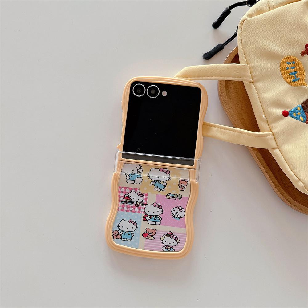 Hello KT Cat Folding Protective Case with Lanyard for Samsung Galaxy Z Flip Series