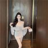 Autumn Slimming Off-Shoulder Long-Sleeve Mini Dress – Women's Pleated, Backless, Waist-Hugging Style