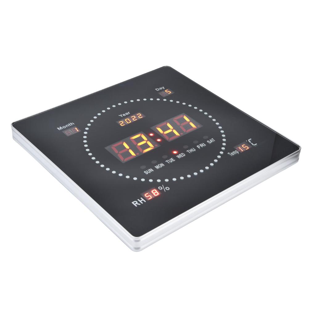 100?Ceas de Perete/Birou LED Mare 240V cu Alarma, Calendar și Găuri de Agățare, Ceas de Perete Digital pentru