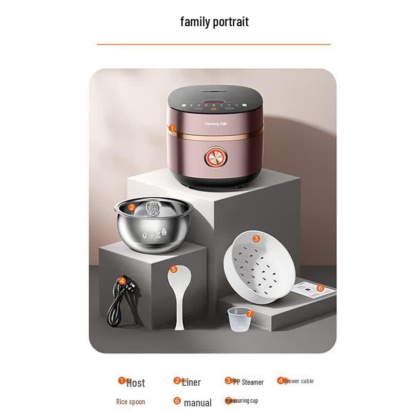 Joyoung 4L Multi-functional IH Rice Cooker with 316L Stainless Steel Liner CN plug (adapter included)