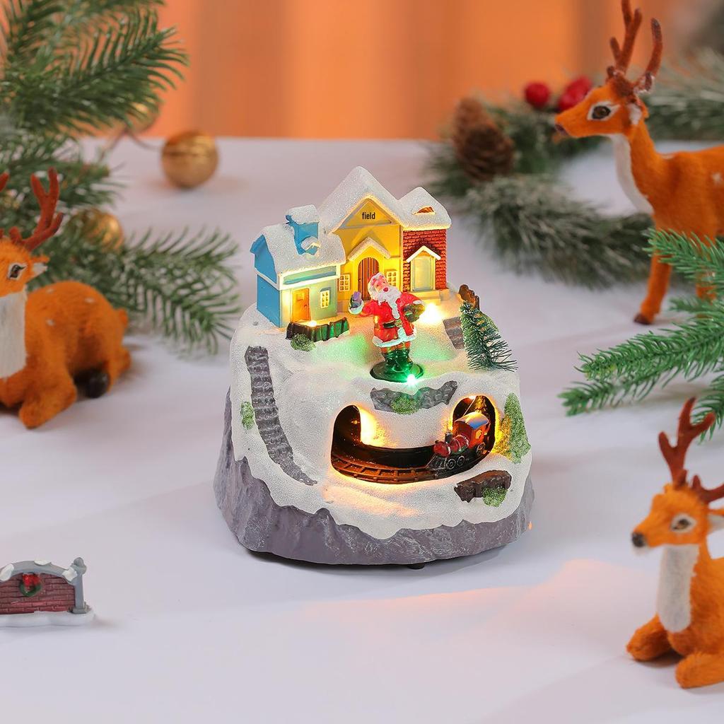 Musikalische Weihnachts-Licht-Drehzug-Ornamente Figuren-Set