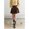 Mixiu High-Waisted A-Line Retro Coffee Shorts