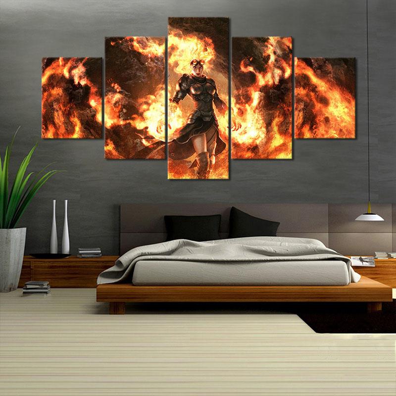 

Сбор доспехов, очки, женская игра, без рамки, 5 шт., настенное искусство, холст, плакат, картина, домашний декор, украшение для гостиной 40x60cm*2 40x80cm*2 40x100cm*1