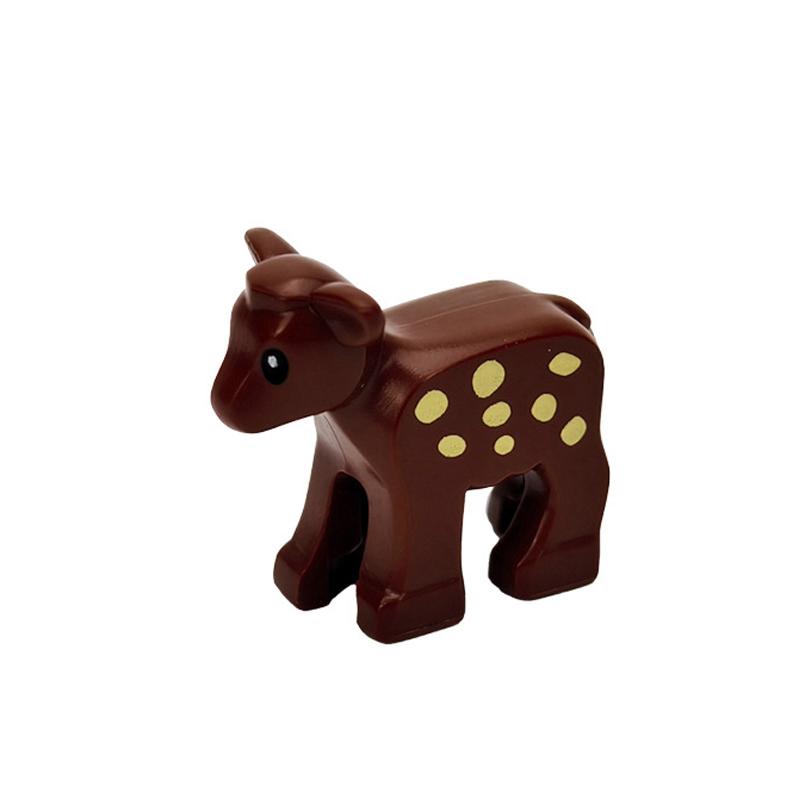 MOC City Animal Building Blocks Goat Wolf Penguins Eagle Goat Rabbit Pet Cat Dog Dairy Cattle Accessories Mini Bricks Toys Gifts
