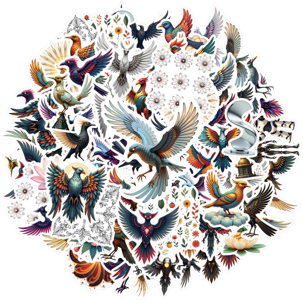 35pcs-100pcs Colorful Floral Stickers Stickers Vivid Robot Animal Stickers Teacher Reward Stickers For Fridge Car Sticker