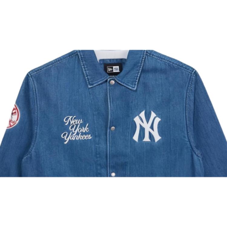 New Era SS25 Logo Embroidered Single-Breasted Long Sleeve Denim Jacket Unisex jackets 14536454