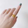 18K Gold-Plated Women's Statement Ring: Personalized European & American Style with Smooth Curved Surface for the Index Finger