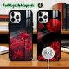 Rote Spinnen-L-Lilie Handyhülle Für iPhone17,16,15,14,13,12,11 Plus,Pro Magnetisch mit Magsafe Kabelloses Laden