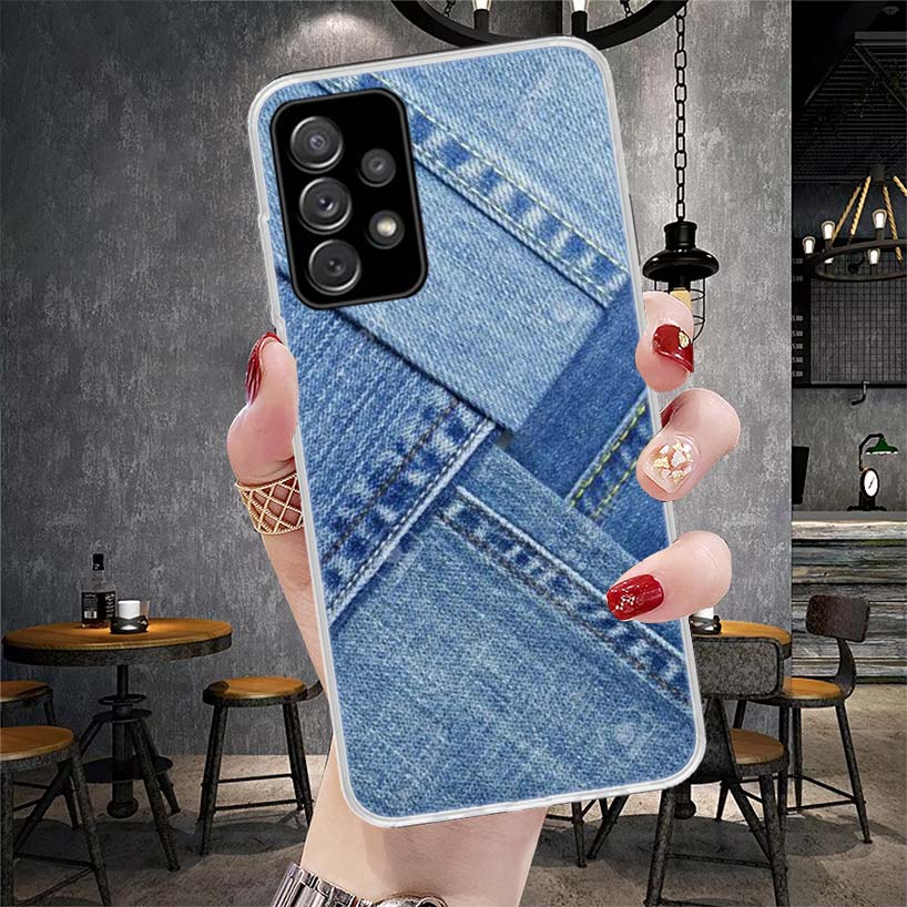 Jeans Cowboy Denim Printed Soft Phone Case For Samsung Galaxy A13 A14 A15 A16 A17 A53 A54 A55 A56 A57 A33 A34 A35 A36 A37 A23 A2