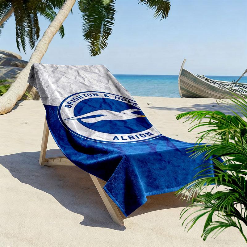 Brighton & Hove Albion Druck Strandtuch, Großes Weiches Schnelltrocknendes Handtuch für Strand Camping Schwimmen