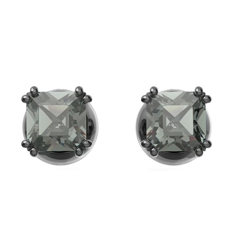 Swarovski Stilla Minimalist Casual Elegant Fashion Millenia Ruthenium Plated Imitation Crystal Earrings Women earrings Black 5642511 Box (Random Color)
