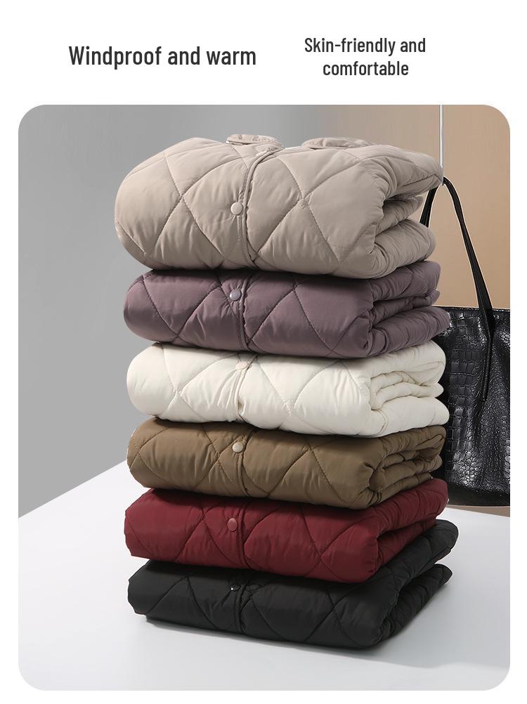 Chun Ya Fang Women's Lightweight Cotton Jacket - Stylish, Loose, Quilted Design, Solid Color, Short Outerwear.