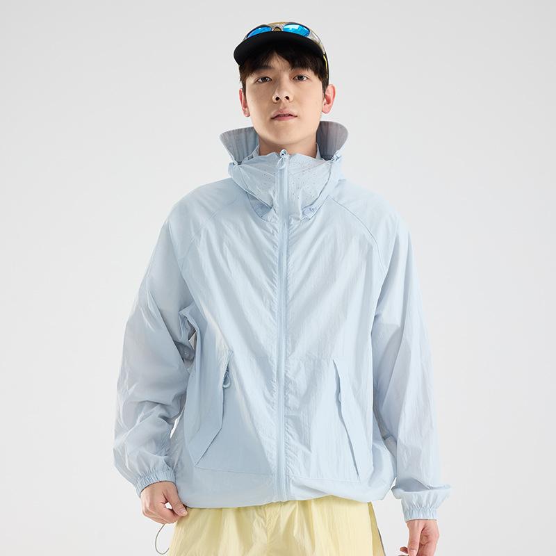 1011 Summer Sunscreen Clothing Men's Light and Breathable Loose Public Casual Thin Jacket Versatile Skin Clothing UPF10 +