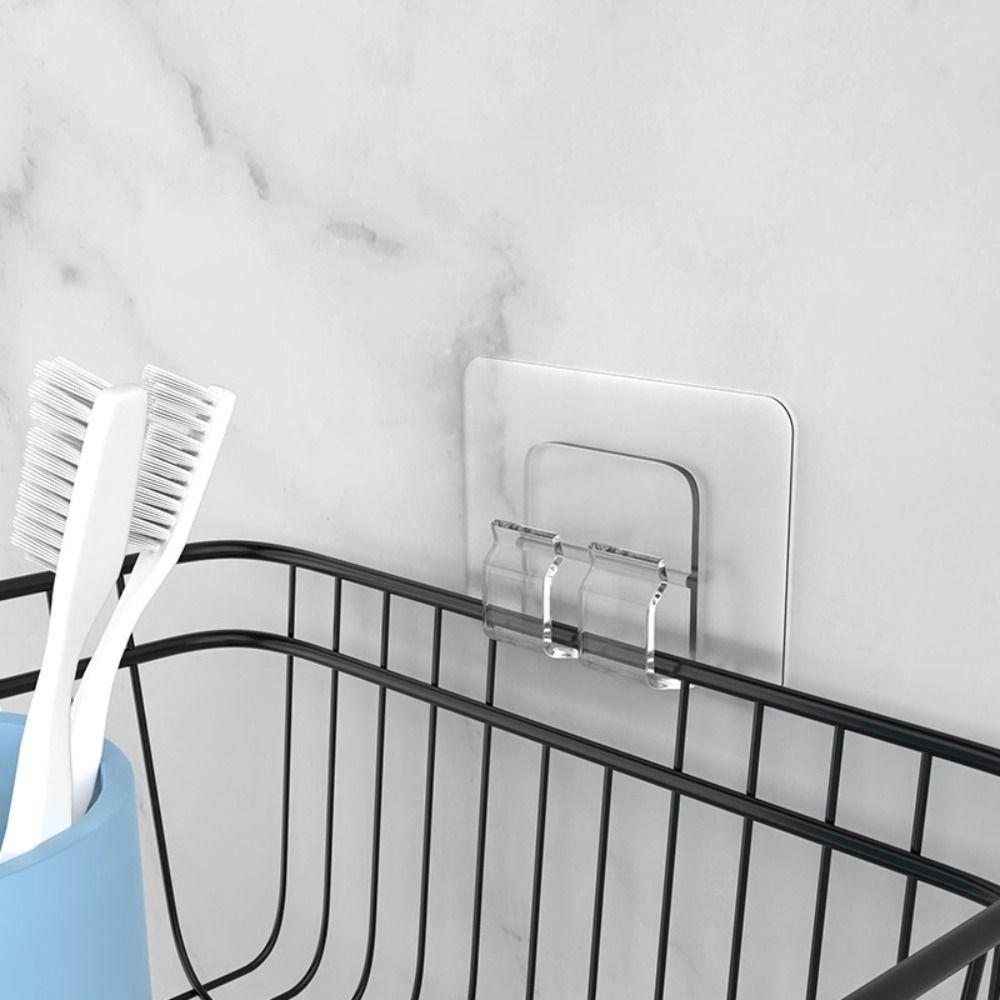 10pcs Wall-mounted Transparent Hanging Shelf Hook Traceless Strong Self Adhesive Hooks  Bedroom