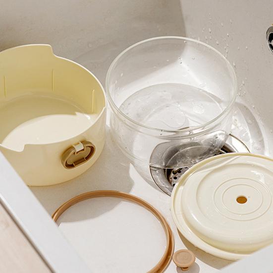 800ML Round Glass Lunch Box with Leakproof Lid Food Grade Dishwasher Microwave Freezer Safe Students Kids Adults Bento Food Snake Container