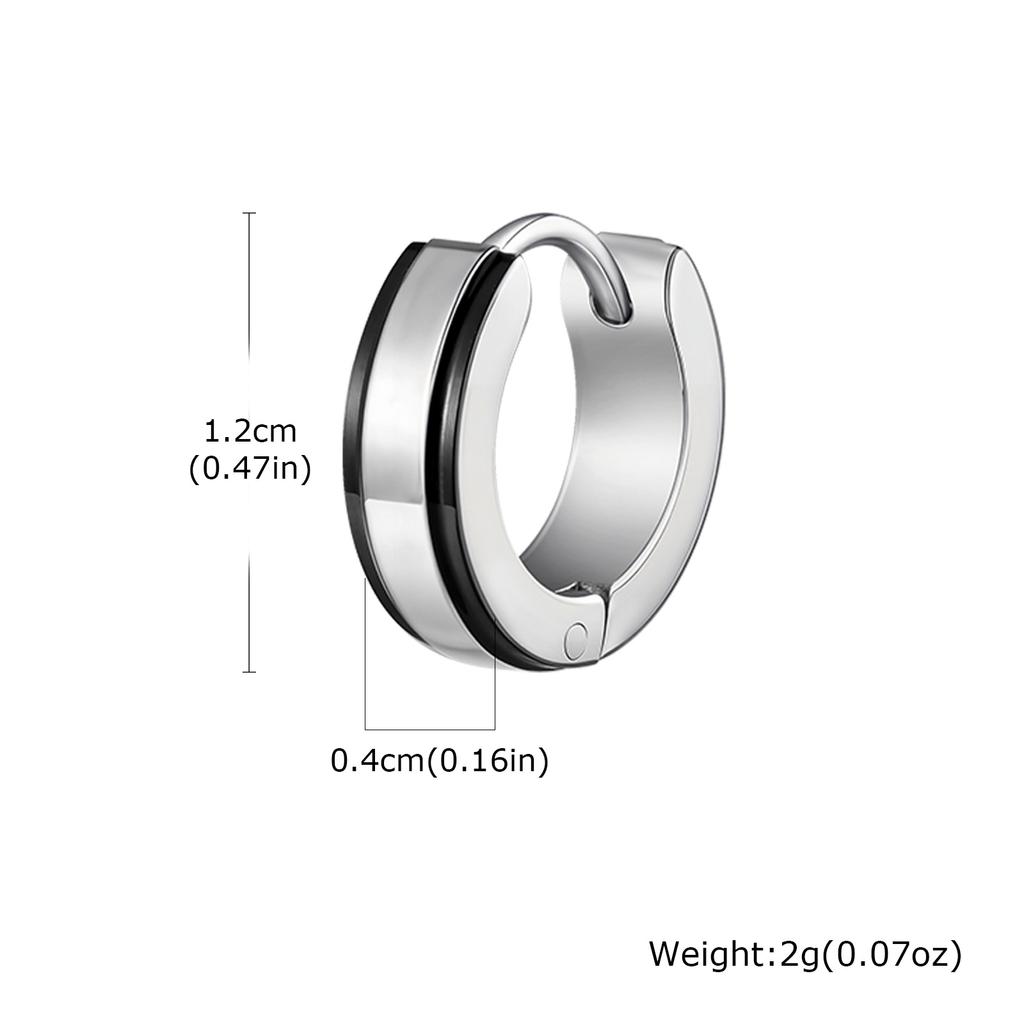 Fashion Punk Huggies Earrings for Men, Silver Color Stainless Steel Small Hoop Earring, Hypoallergenic Piercing Jewelry