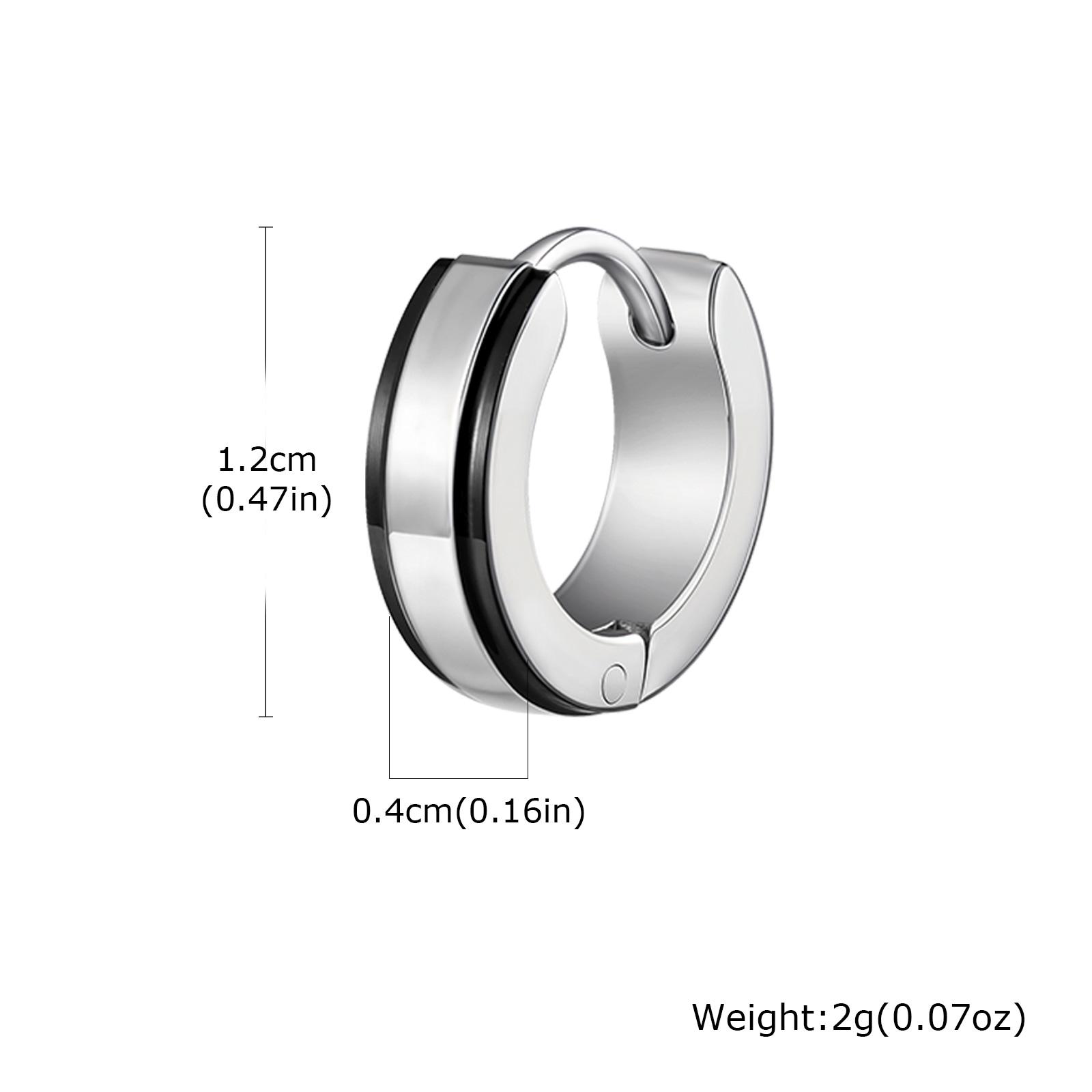

Fashion Punk Huggies Earrings for Men, Silver Color Stainless Steel Small Hoop Earring, Hypoallergenic Piercing Jewelry
