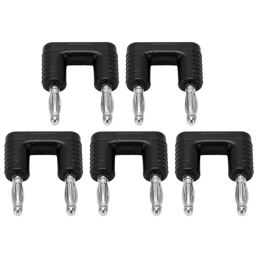 5Pcs J.20004 Banana Dual Plug Spacing 19mm Copper Nickel Plated Dual Tip Banana PlugBlack