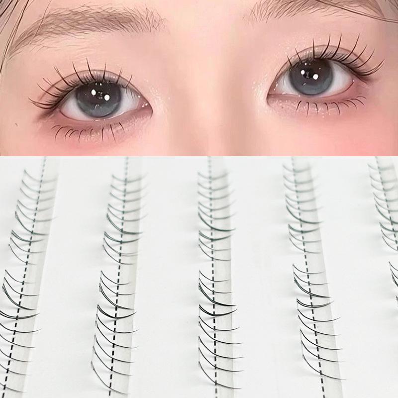 Mengduo Princess Cat Paw Segmented Lower Lashes - Clear Band Natural Look.