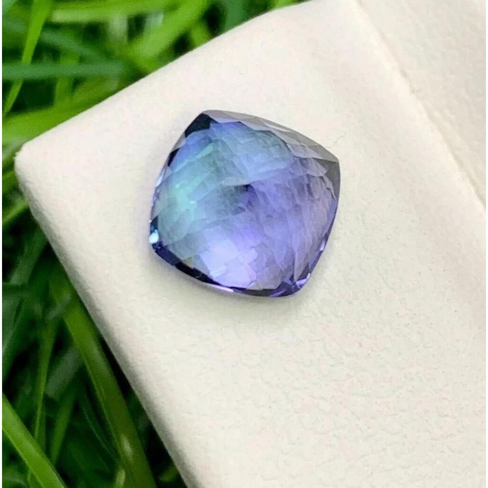 Natural Blue Tanzanite Cushion Extremely Rare Certified Loose Gemstone