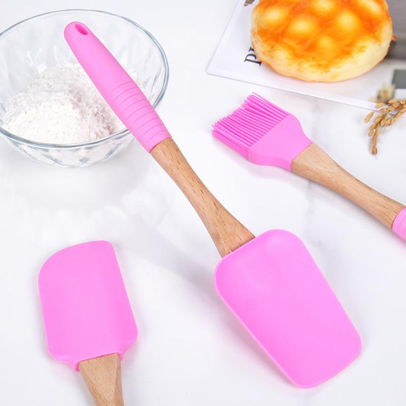 Non-slip Silicone Spatula Set of Three Cake Spatula Oil Brush Spatula 3 Sets of Baking Small Tools