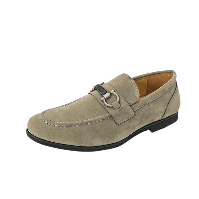 Anti-velvet leather Doudou shoes 2026 spring and autumn men pedal lazy leisure flow