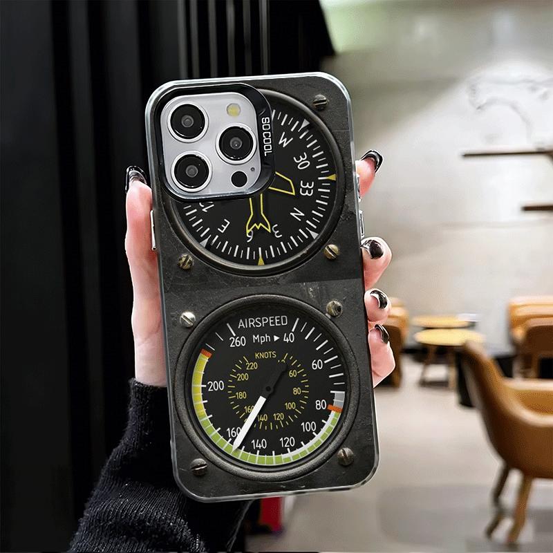 Aircraft Instrument Cockpit Radar Soft Phone Case for iPhone 15 16 17 Pro Max 17Air 16E 14 Plus 13 12 Mini Shockproof Cover Back
