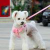 Bowtie Dog Harness Set Soft Pink Dotted Harness Pet Accessory Breathable Escape Resistant