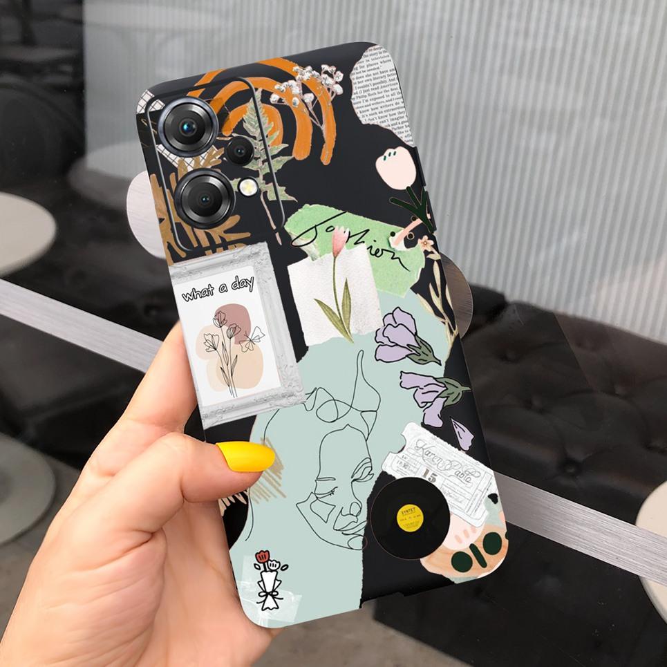 For One Plus Nord CE 2 Lite Phone Case Soft Matte Silcione TPU Back Cover For OnePlus Nord CE2 Lite 5G Mobile Coques Flower Capa