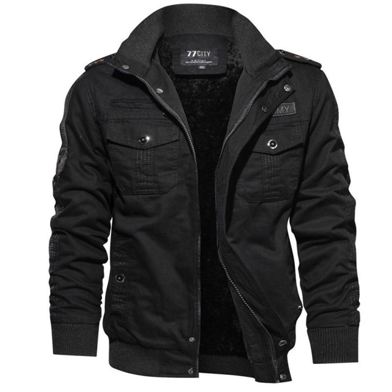 Men's Tactical Jacket Autumn Winter Fleece Tactical Jackets Men Casual Multiple Pockets Windproof Outdoor Workwear Coat