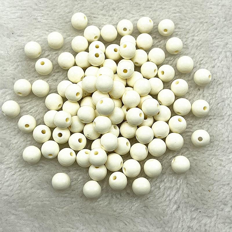 4/6/8mm Runde Anhänger Acrylperlen Lose Abstandshalterperlen zum Schmuckbasteln DIY Handgemachtes Armband Halskette