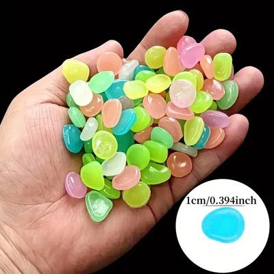 100 Stück Leuchtsteine für Dunkelheit, Leuchtsteine, Wasserdichte, Bunte Leuchtsteine für Aquarium, Außenbereich, Garten, Rasen, Gehweg