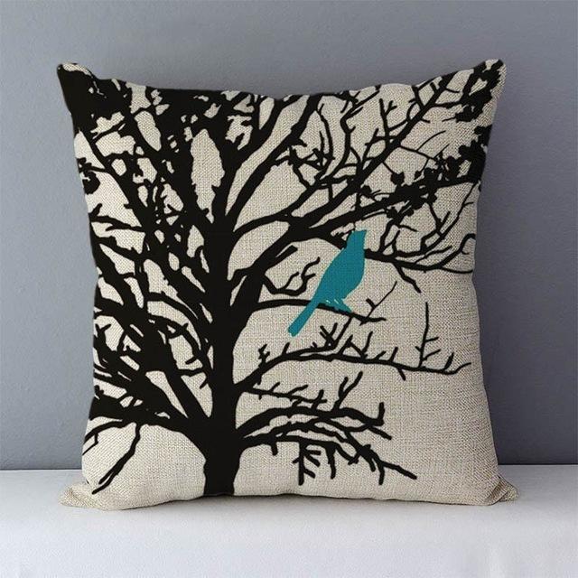 Colorful Plants Life Trees Printed Cushion For Couch Seat Back Cushions Home Decorative Pillows 45X45Cm
