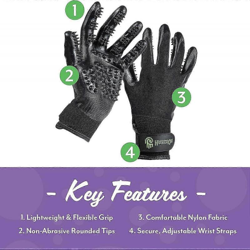 Rękawice do pielęgnacji zwierząt - #1 w rankingu, nagradzany codzienny usuwacz sierści zwierząt - Rękawice do delikatnego wyczesywania, kąpieli i masażu kotów, psów, koni i innych