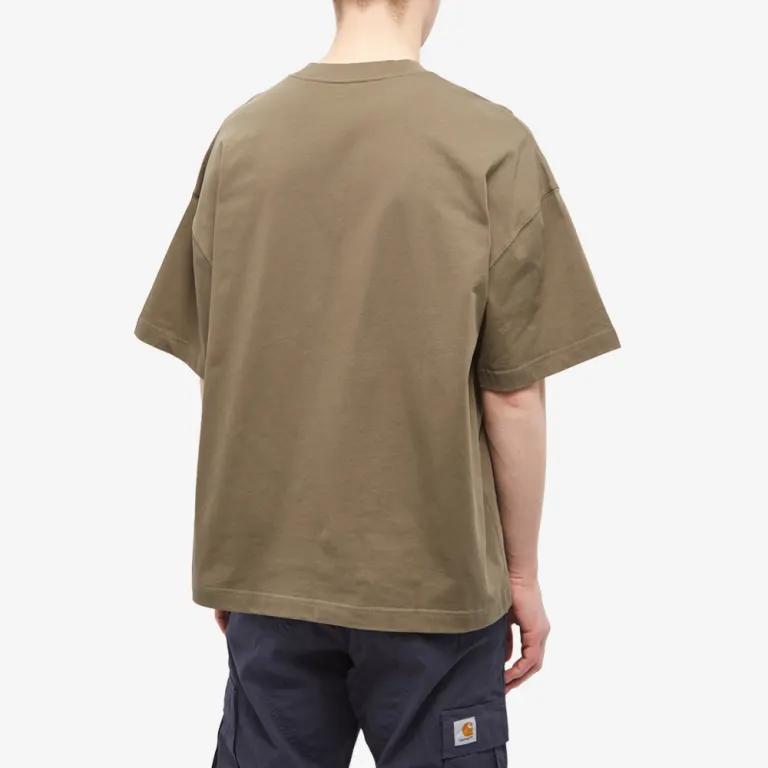 Carhartt WIP SS23 Solid Color Letter Print Crew Neck Short Sleeve T-Shirt Men Tops Yellow Brown I031373-1FF-XX