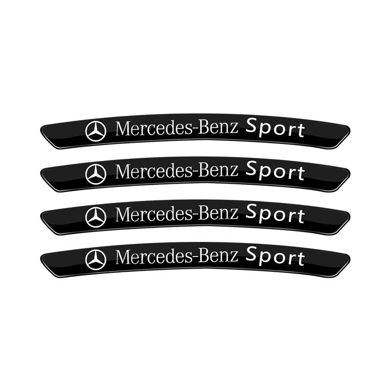 4pcs Aluminium Alloy Car Wheel Hub Stickers For Benz AMG Brabus Carlsson W203 W204 W205 W211 W212 W213 W214 W220 W221 W222