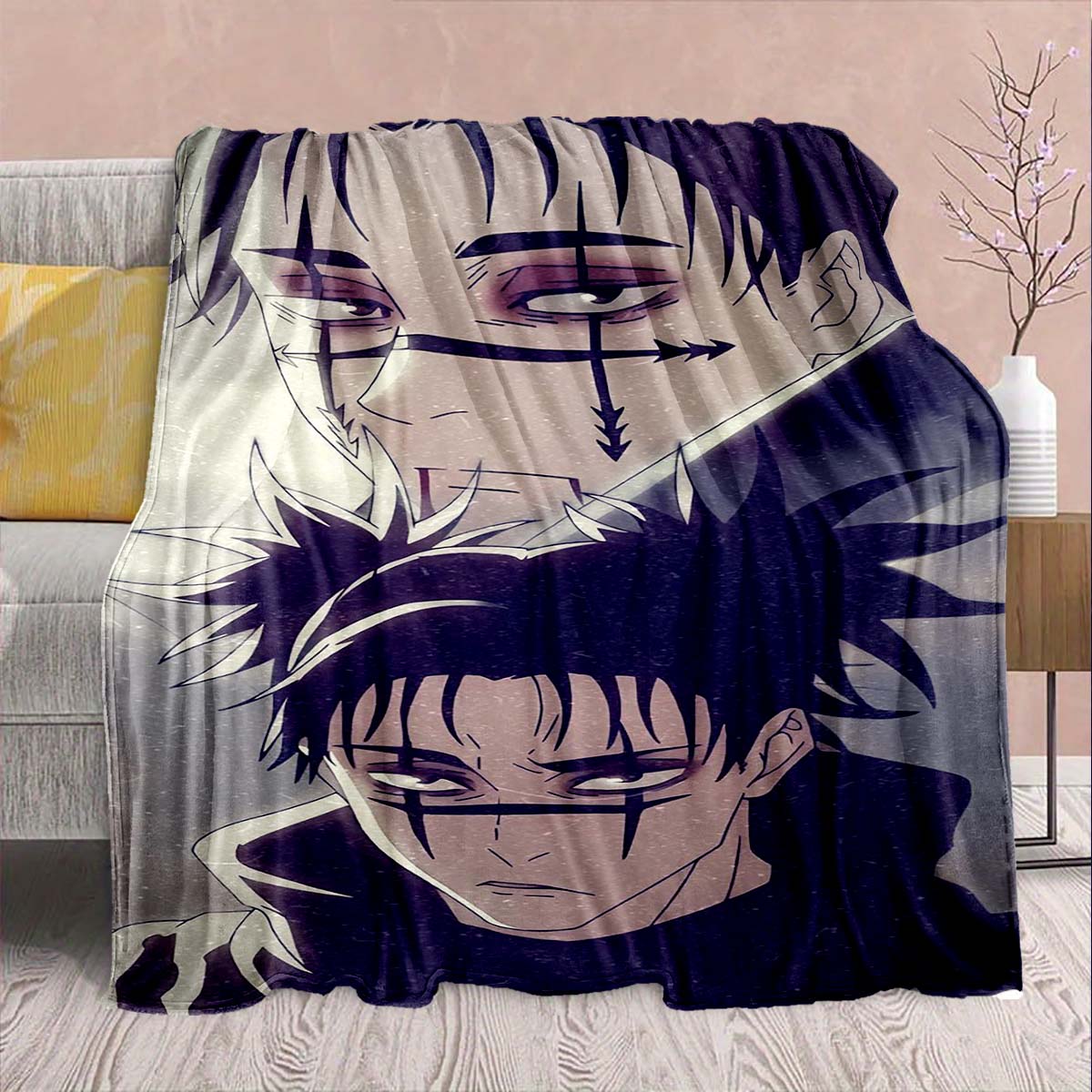 

Jujutsu Kaisen Flannel Premium Blanket Soft Warm Throw Lightweight Plush Sofa Bed Home Decor -QJY 75x90cm